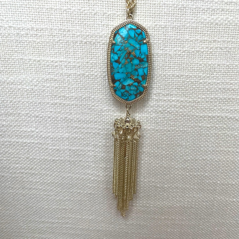 Rayne Necklace Bronze Veined Turquoise